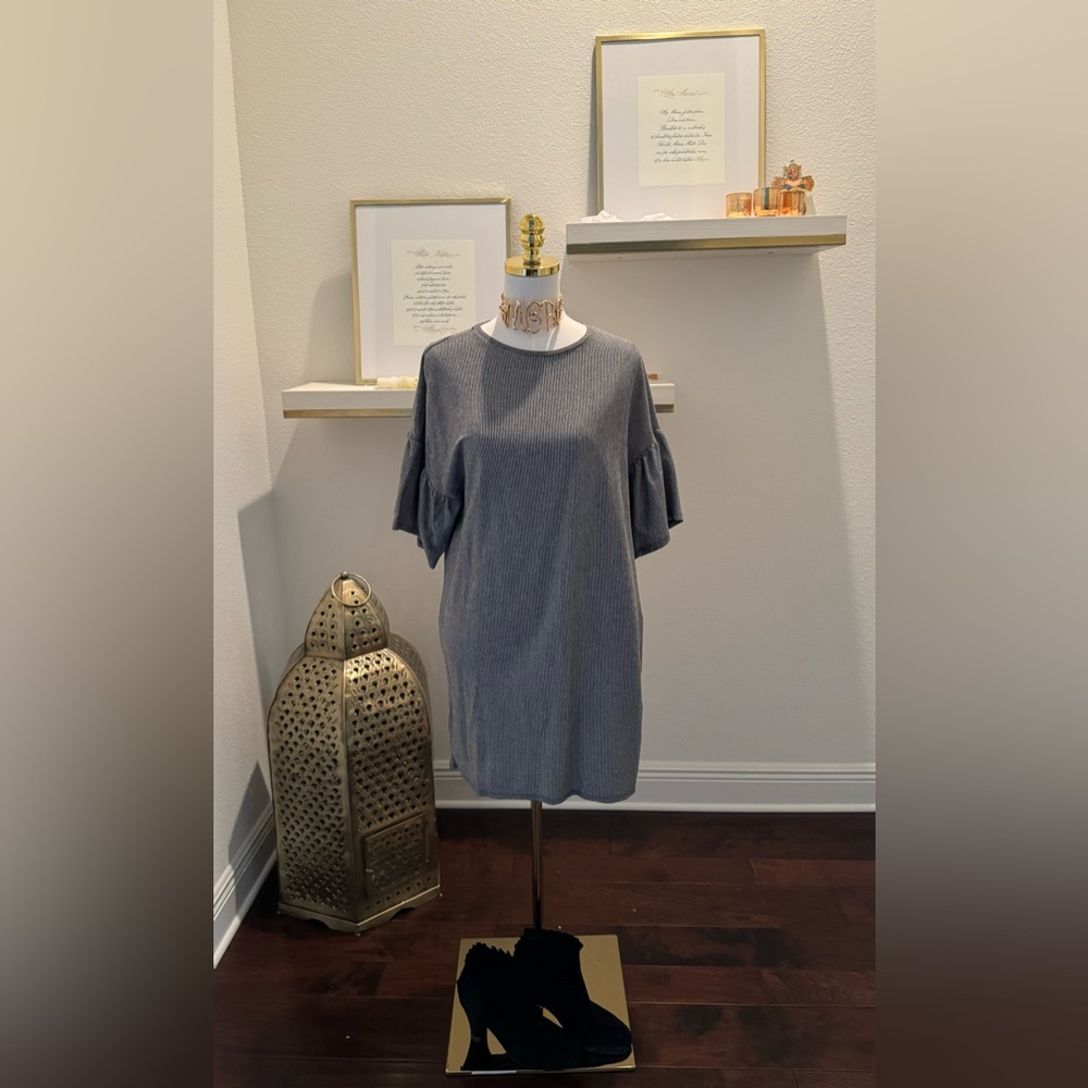 Zara T Shirt Ruffle Sleeve Casual Summer Dress🤍Pair with sneakers or sandals